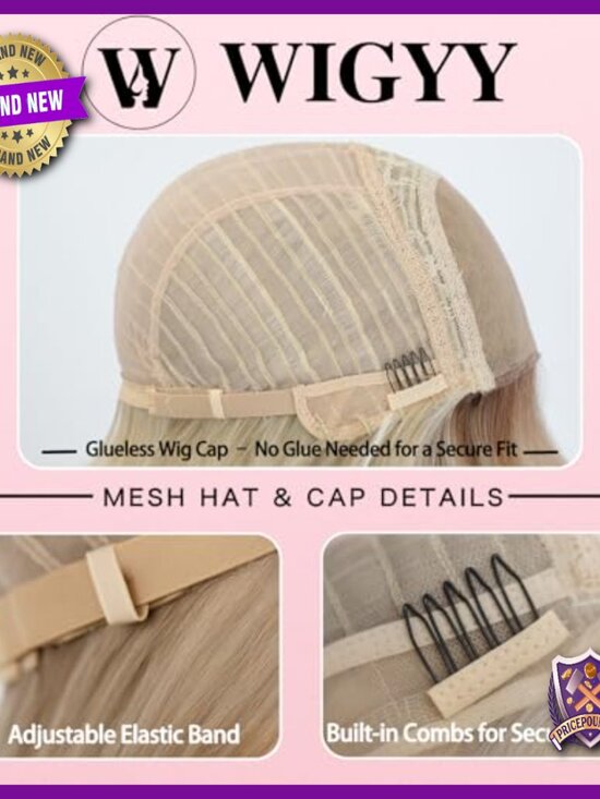 10-Inch Short Bob Wig with Bangs, Glueless Lace Front, Heat-Resistant Synthetic main image 5
